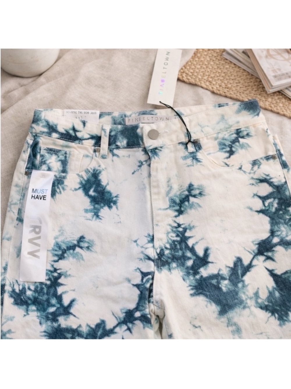 Blue Tie-Dye High-Rise Jeans Juniors Size 11/31